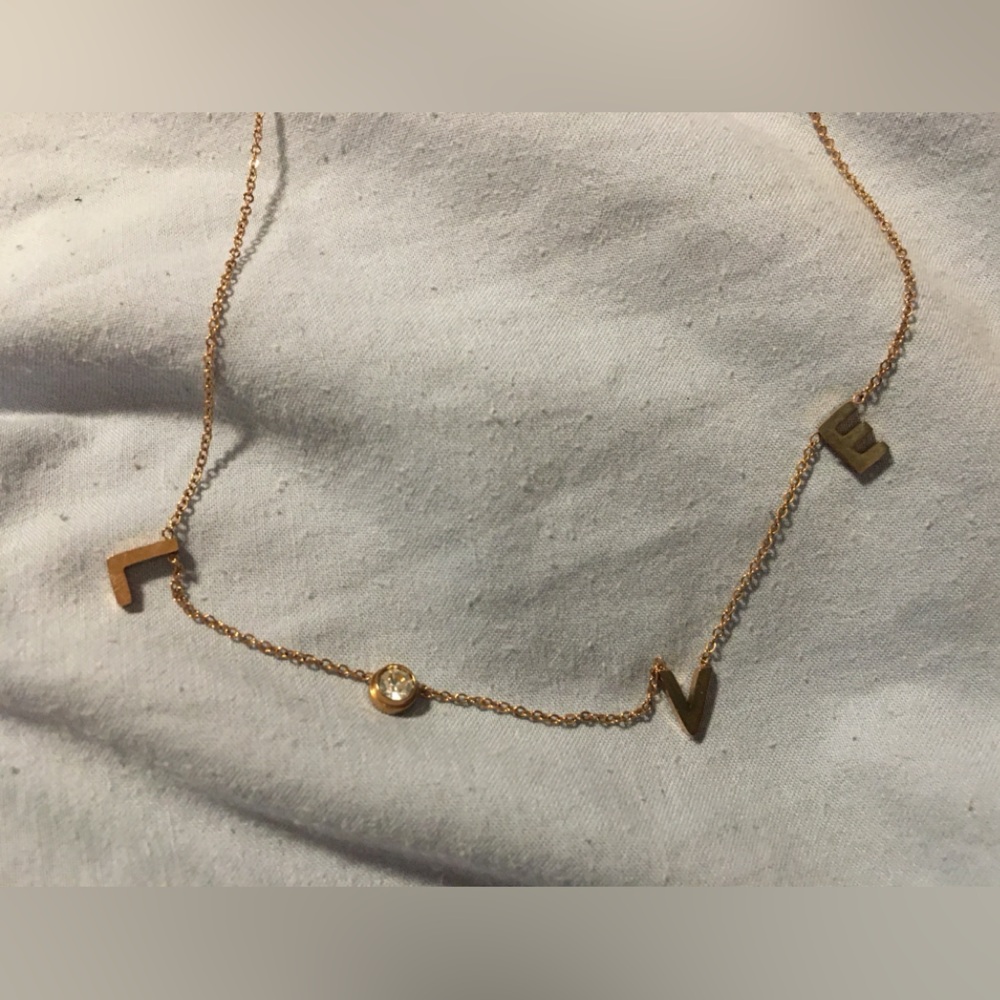 L💎V E Rose Gold Tone Necklace